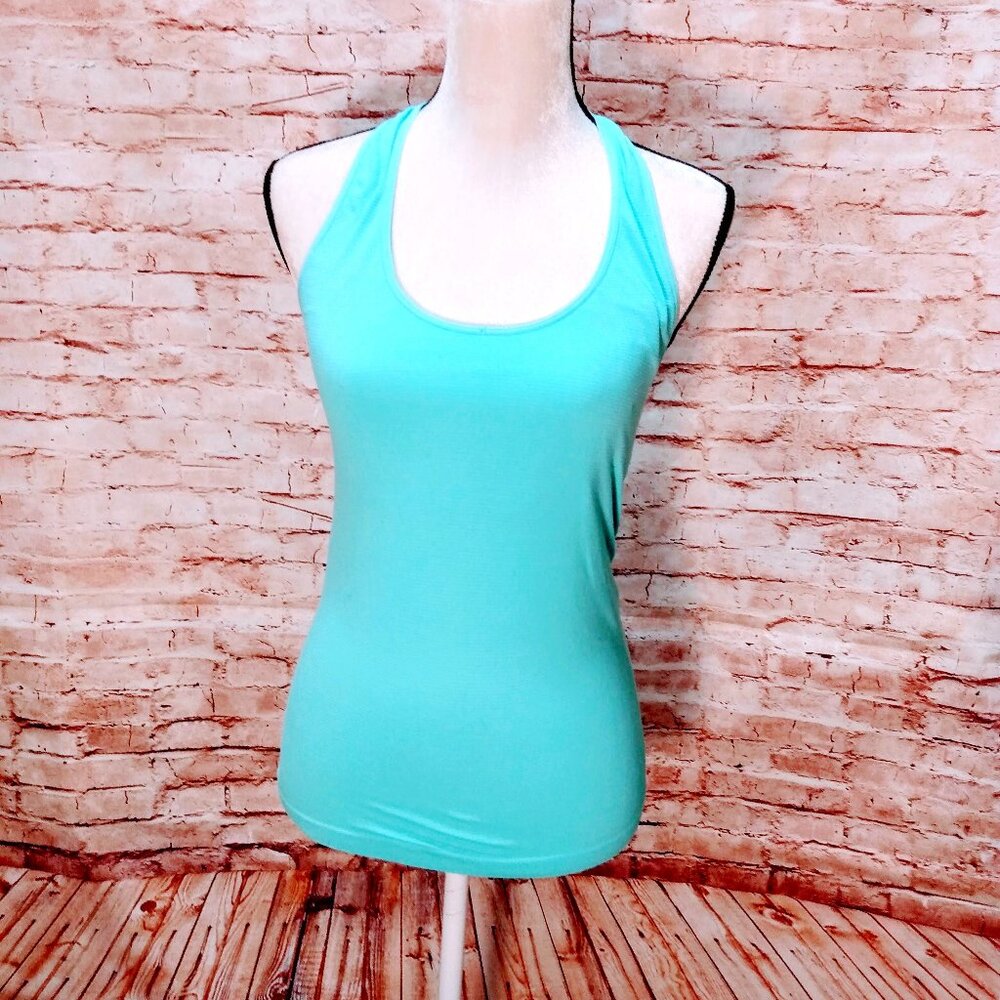 Danskin Turquoise Stretch Halter Top w/Support Size XL